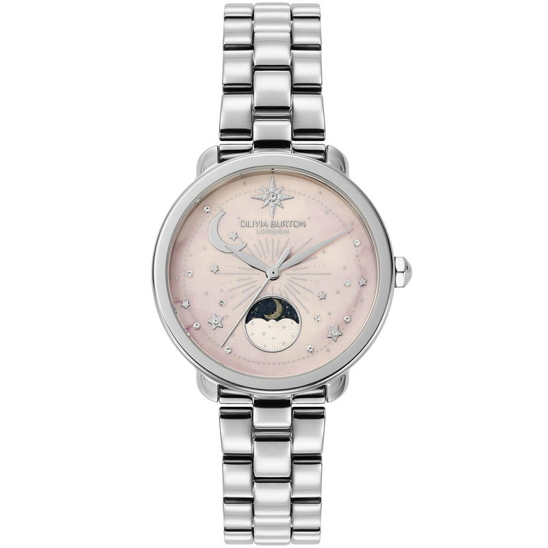 Olivia Burton Moonphase Ladies Silver Watch 24000297