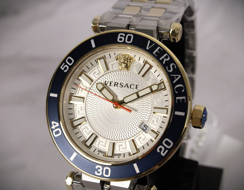 Versace Z3-Greca Sport Watch Men's Silver/Gold VEZ300521 - WatchStatus Ltd