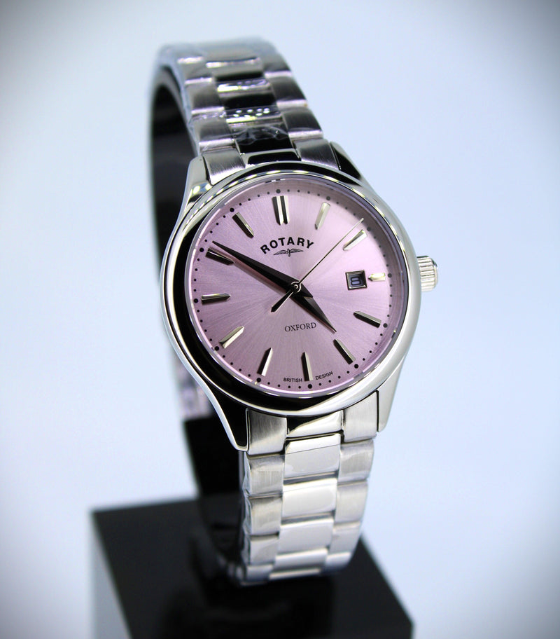 Rotary Oxford Ladies Watch Pink Dial LB05092/76 - WatchStatus Ltd
