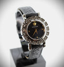 Versace Greca Glam Watch Ladies Black Leather VE2Q00122 - WatchStatus Ltd