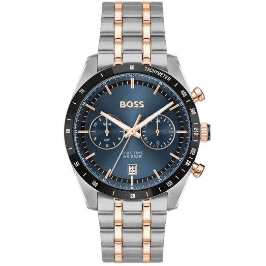 BOSS Tourmaster Men's Two-Tone Blue GMT Watch 1514288