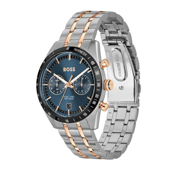 BOSS Tourmaster Men's Two-Tone Blue GMT Watch 1514288