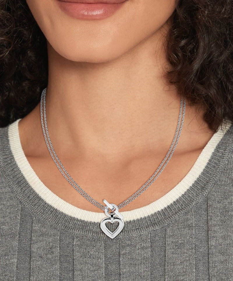 Tommy Hilfiger Toggle Hearts Necklace Silver 2780967