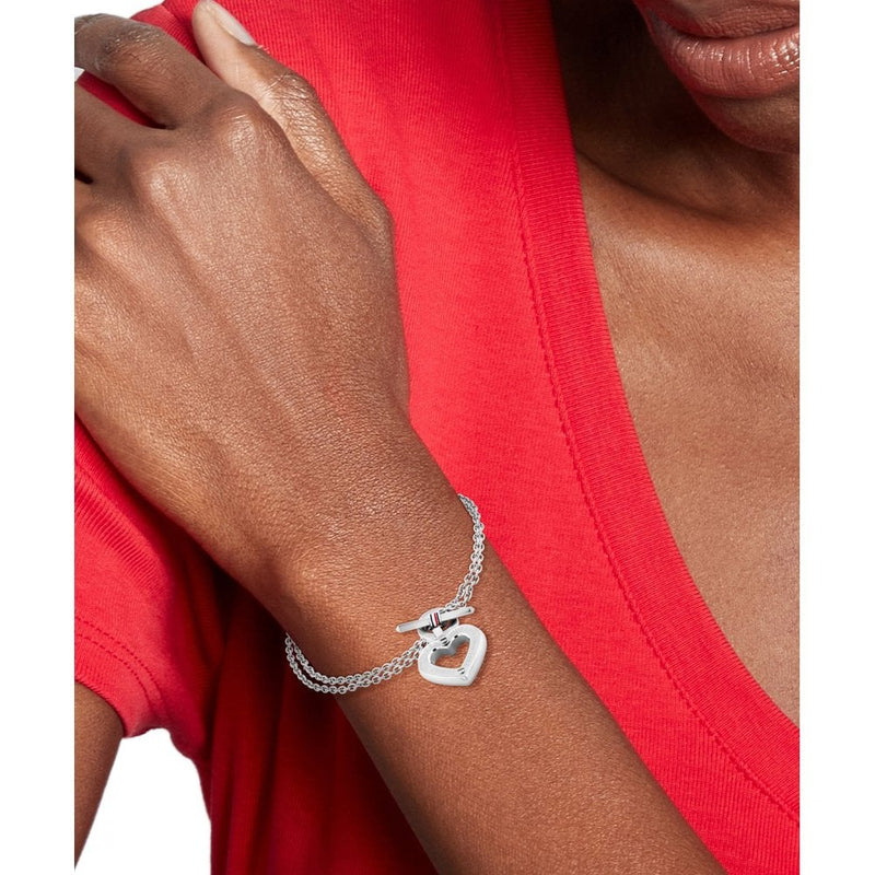 Tommy Hilfiger Toggle Hearts Bracelet Silver 2780969
