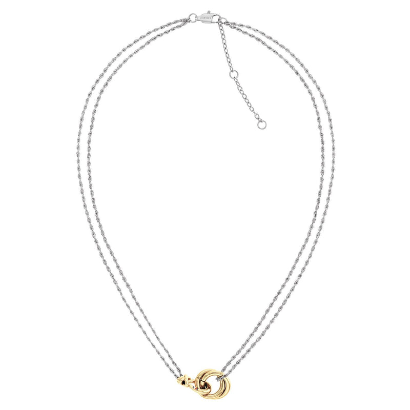 Tommy Hilfiger Nautical Knot Double Chain Necklace Two Tone 2780989