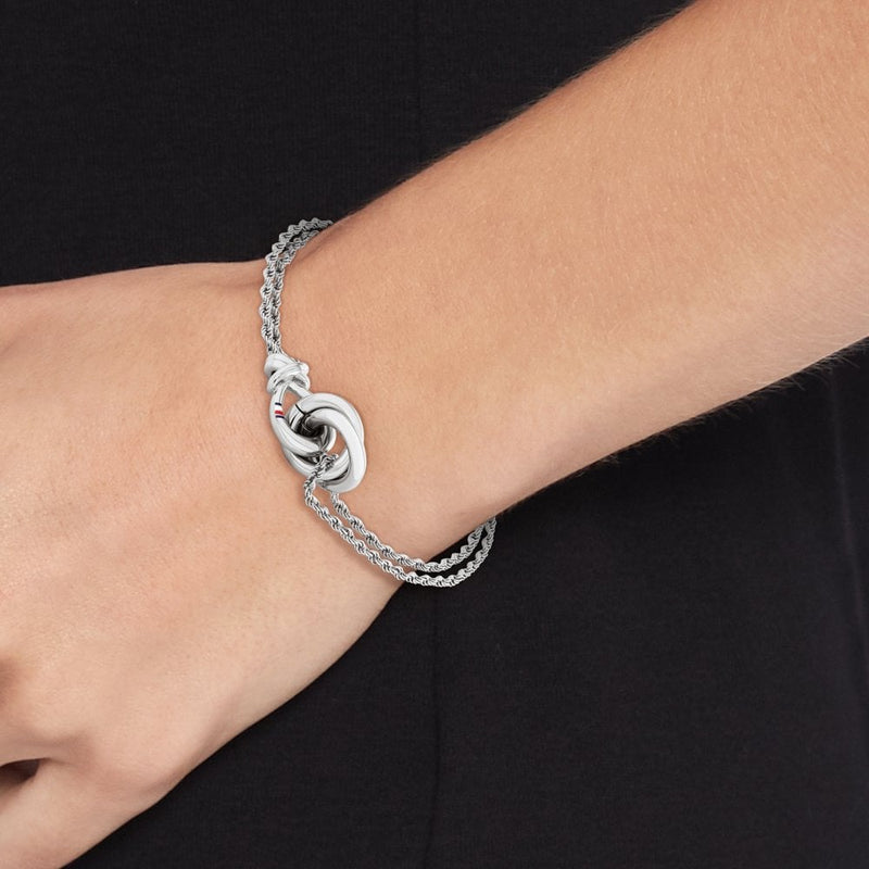 Tommy Hilfiger Nautical Knot Double Chain Bracelet Silver 2780990