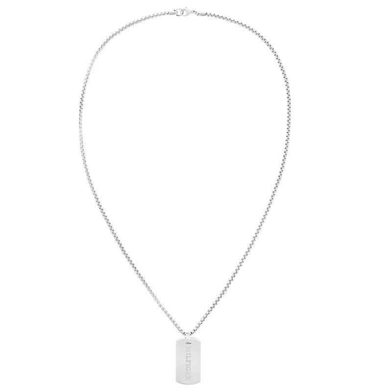 Tommy Hilfiger Jameson Dog Tag Necklace Silver 2790627