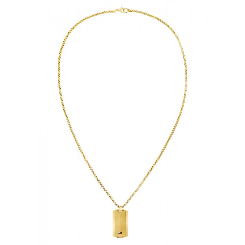 Tommy Hilfiger Jameson Dog Tag Necklace Gold 2790628