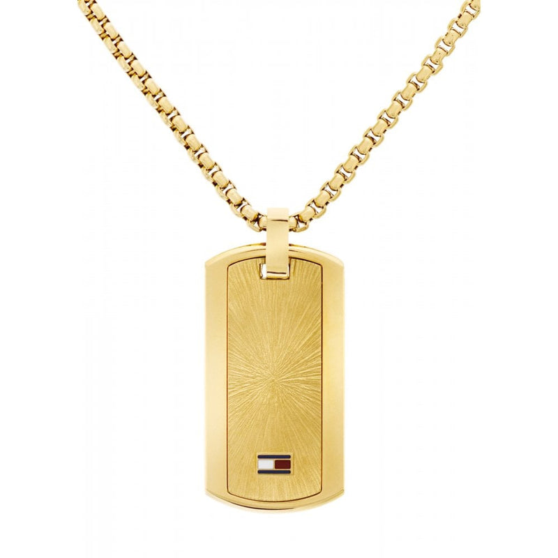 Tommy Hilfiger Jameson Dog Tag Necklace Gold 2790628