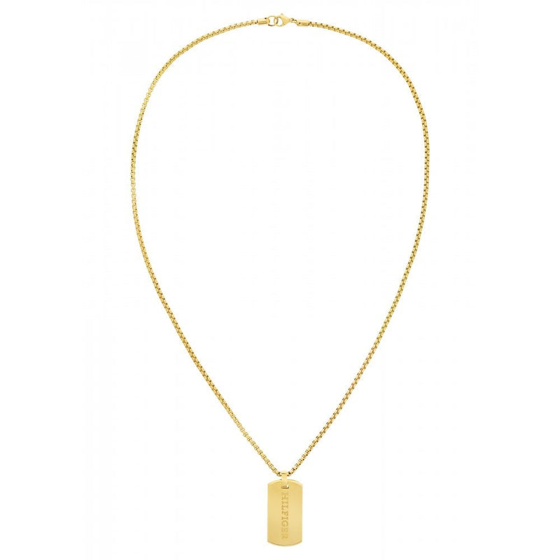 Tommy Hilfiger Jameson Dog Tag Necklace Gold 2790628