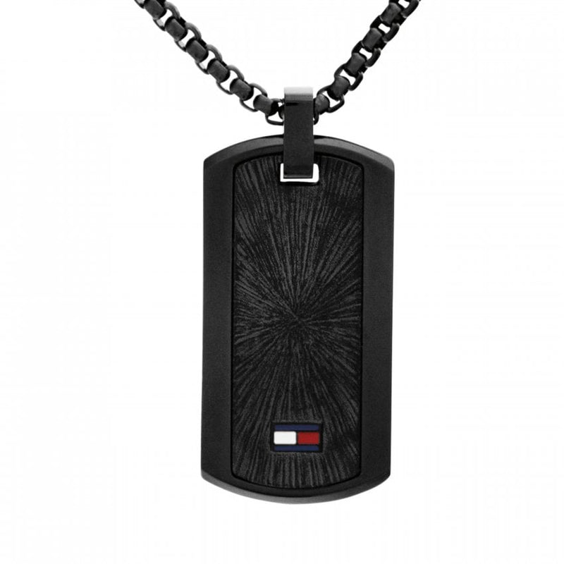 Tommy Hilfiger Jameson Dog Tag Necklace Black 2790629