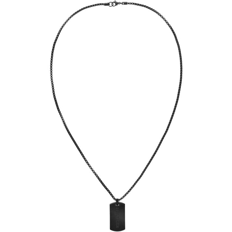 Tommy Hilfiger Jameson Dog Tag Necklace Black 2790629
