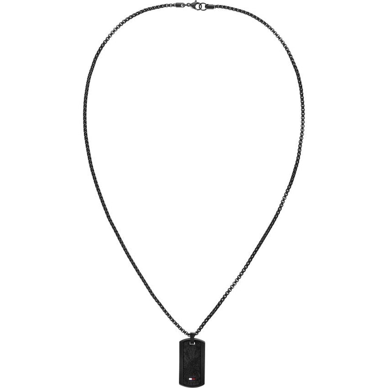 Tommy Hilfiger Jameson Dog Tag Necklace Black 2790629