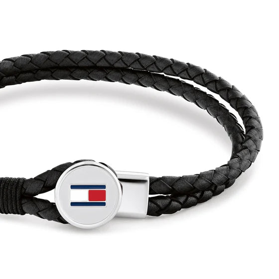 Tommy Hilfiger Men's Bruce Leather Bracelet Black 2790654