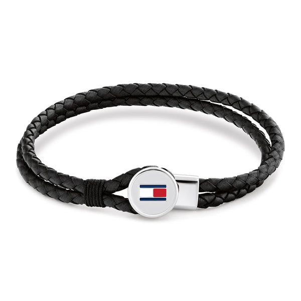 Tommy Hilfiger Men's Bruce Leather Bracelet Black 2790654