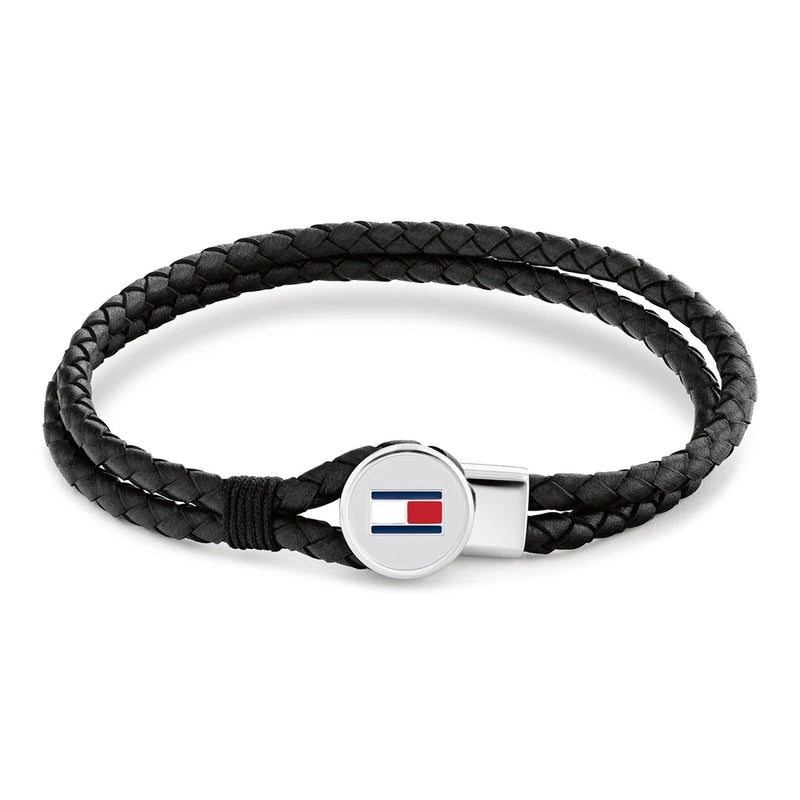 Tommy Hilfiger Men's Bruce Leather Bracelet Black 2790654