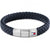 Tommy Hilfiger Braided Men's Navy Blue Leather Bracelet 2790660