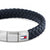Tommy Hilfiger Braided Men's Navy Blue Leather Bracelet 2790660