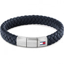 Tommy Hilfiger Braided Men's Navy Blue Leather Bracelet 2790660