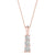 Round Triple Diamond Journey Pendant Necklace