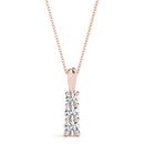 Round Triple Diamond Journey Pendant Necklace
