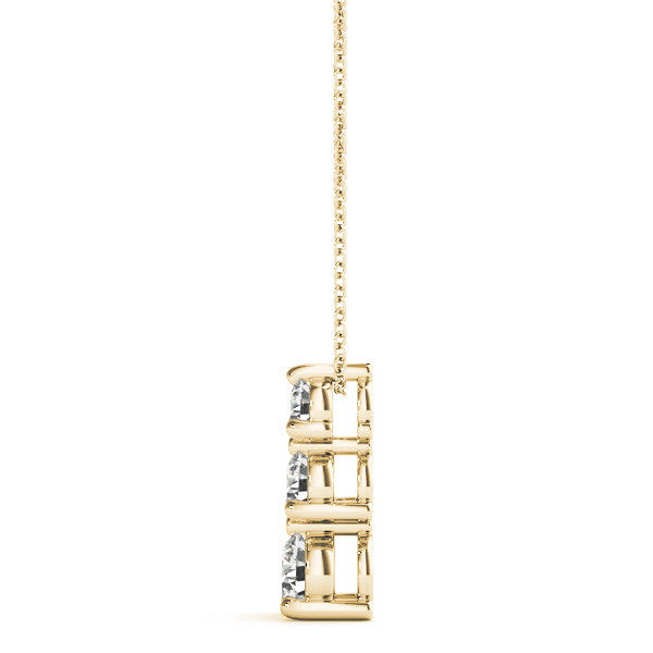 Round Triple Diamond Journey Triangle Claw Set Pendant