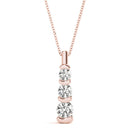 Round Triple Diamond Journey Bar Set Pendant