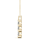 Round Triple Diamond Journey Bar Set Pendant