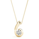 Round Diamond Drop Solitaire Pendant