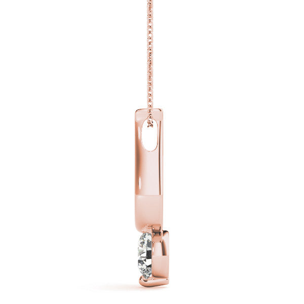 Round Diamond Drop Solitaire Pendant