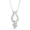 Round Diamond Drop Solitaire Pendant