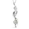 Round Triple Diamond Swirl Journey Pendant DiamondStatus