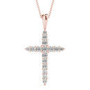 Round Diamond Journey Cross Pendant