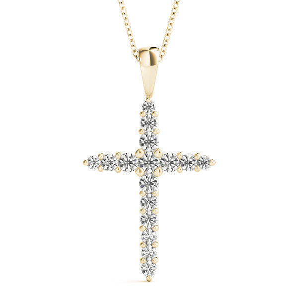 Round Diamond Journey Cross Pendant