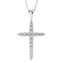 Round Diamond Journey Cross Pendant