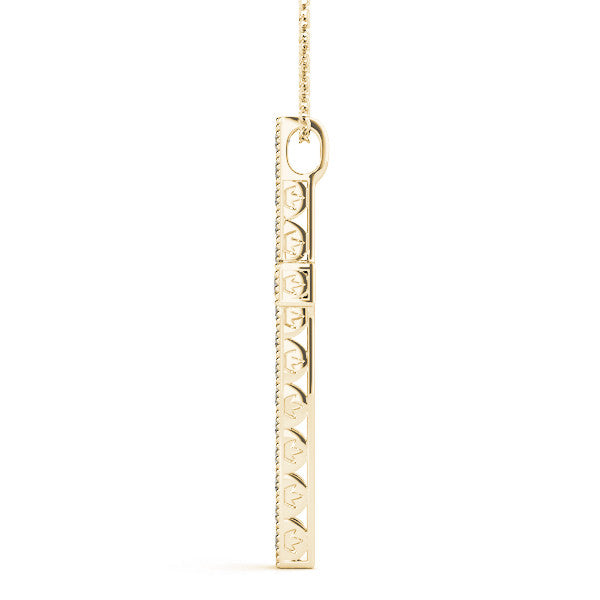 Diamond Pavé Cross Block Pendant