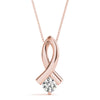 Round Diamond Ribbon Solitaire Pendant DiamondStatus