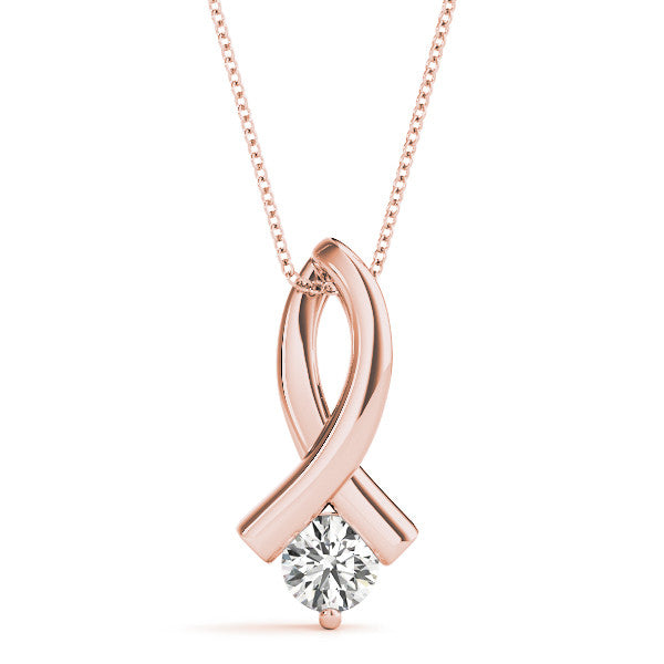 Solitaire With Ribbon Round Diamond Ribbon Solitaire Pendant 31327-R