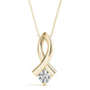 Round Diamond Ribbon Solitaire Pendant DiamondStatus