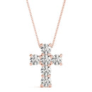 Round Diamond Cross Pendant Necklace