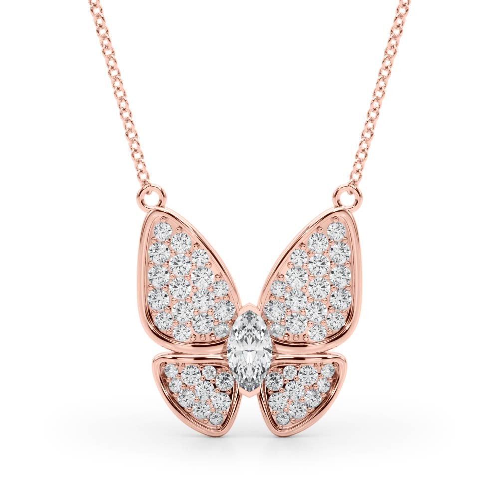 Butterfly Oval Diamond Pavé Pendant