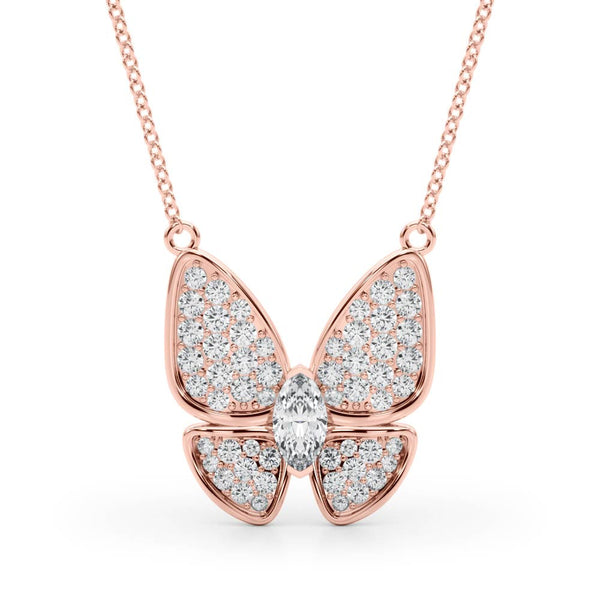 Butterfly Oval Diamond Pavé Pendant