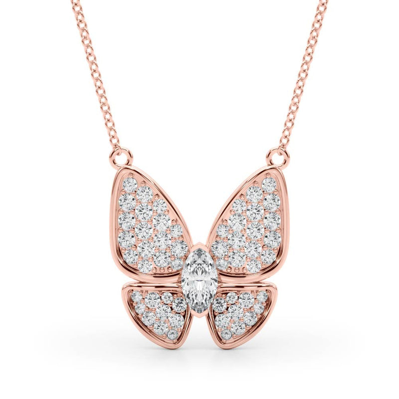 Butterfly Oval Diamond Pavé Pendant