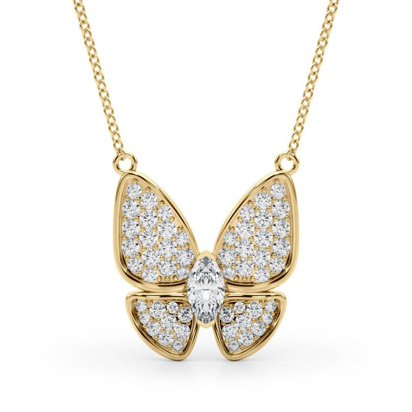 Butterfly Oval Diamond Pavé Pendant