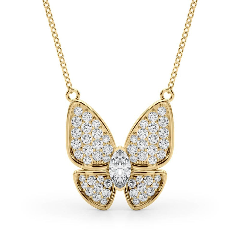 Butterfly Oval Diamond Pavé Pendant
