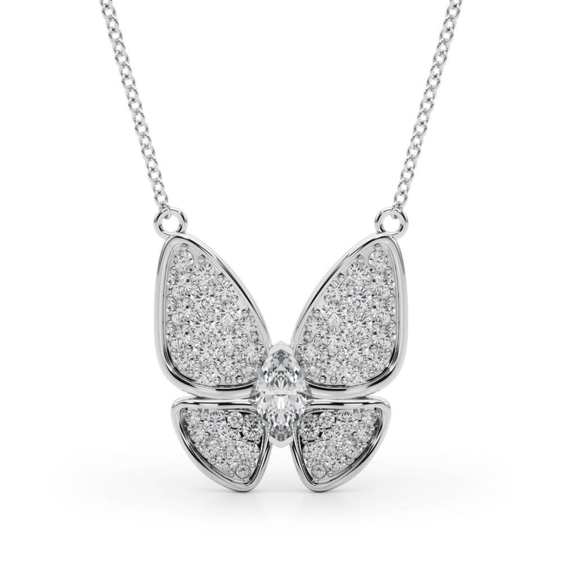 Butterfly Oval Diamond Pavé Pendant