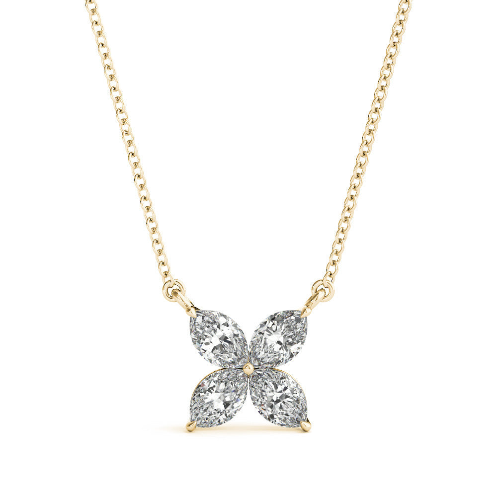 Floral Marquise Diamond Pendant