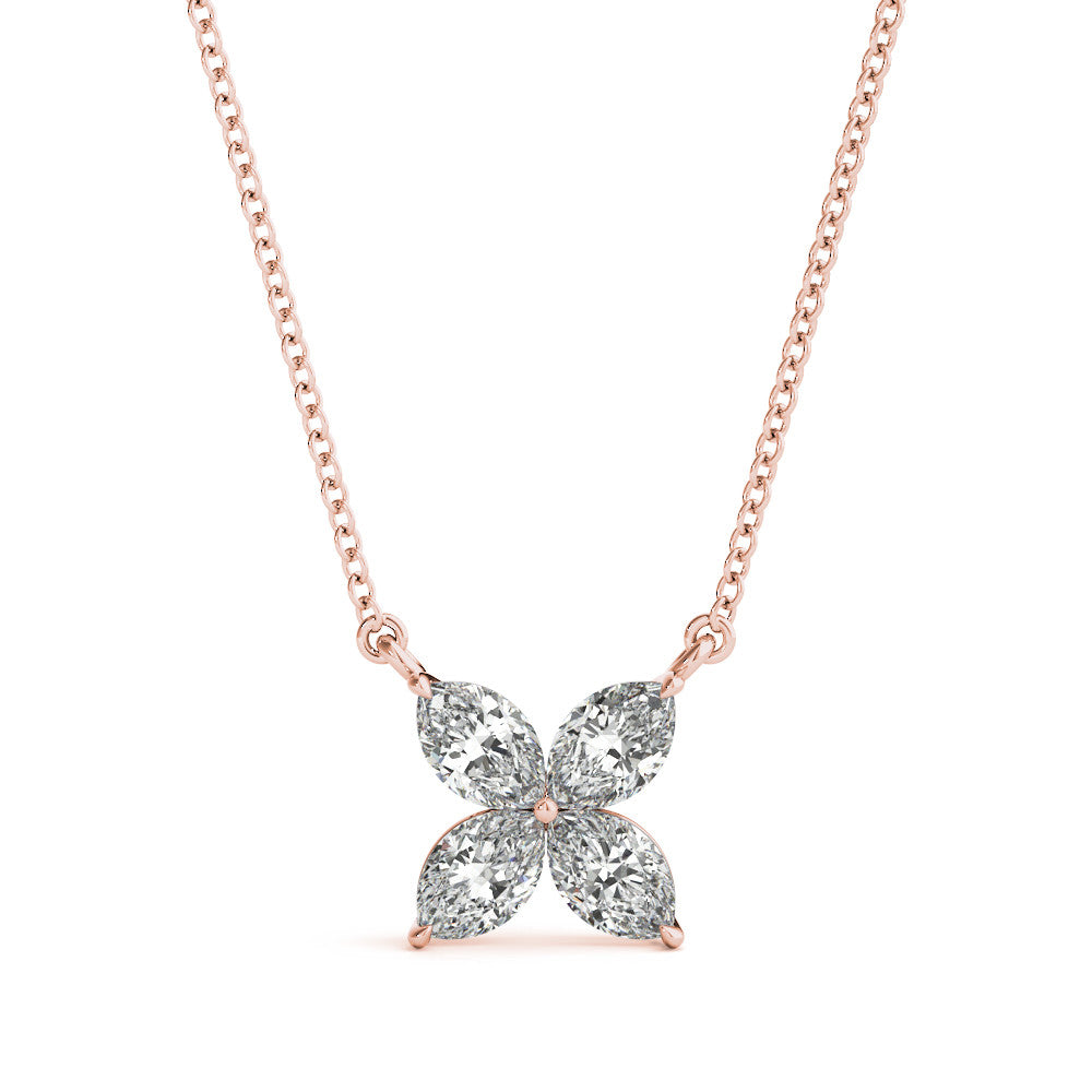 Floral Marquise Diamond Pendant