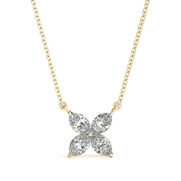 Floral Marquise Diamond Pendant