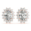 Oval Halo Floral Diamond Earrings DiamondStatus